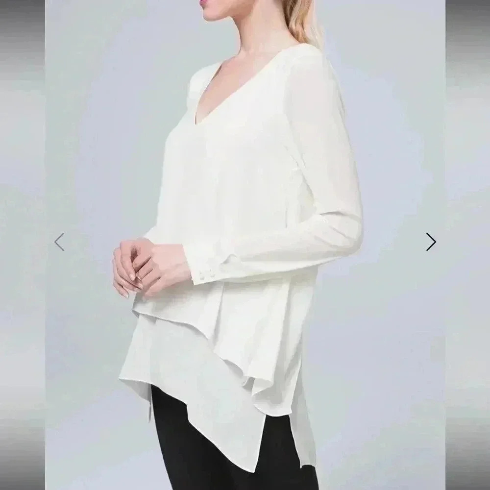 Layered Tunic Blouse in white